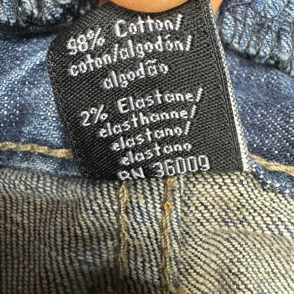 Calvin Klein Jeans Paper Bag Waist Tie Ankle Jogger Cuff Blue Denim Pants Size 8 - Picture 8 of 10